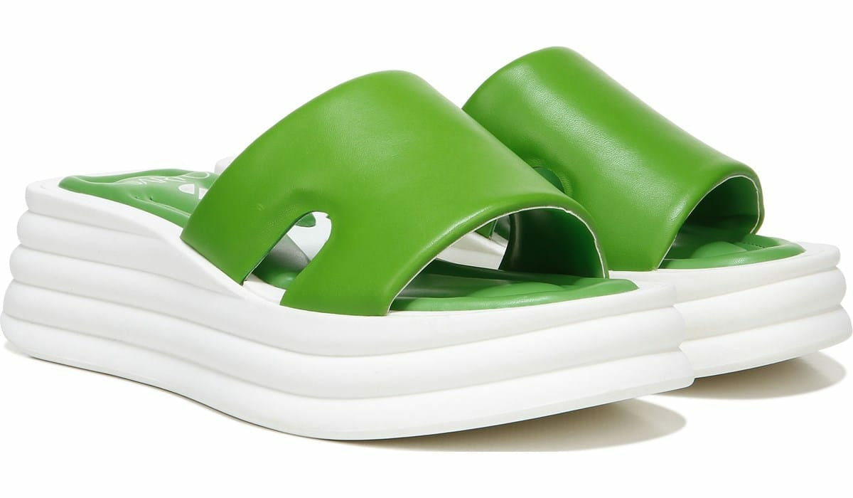 Franco Sarto Sarto Vina Platform Slide Sandal Acid Green Leather