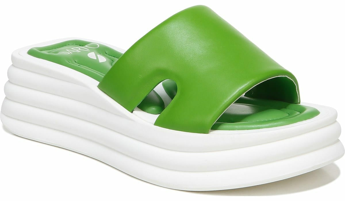 Franco Sarto Sarto Vina Platform Slide Sandal Acid Green Leather