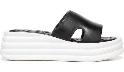 Franco Sarto Sarto Vina Platform Slide Sandal Black Leather