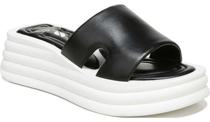 Franco Sarto Sarto Vina Platform Slide Sandal Black Leather