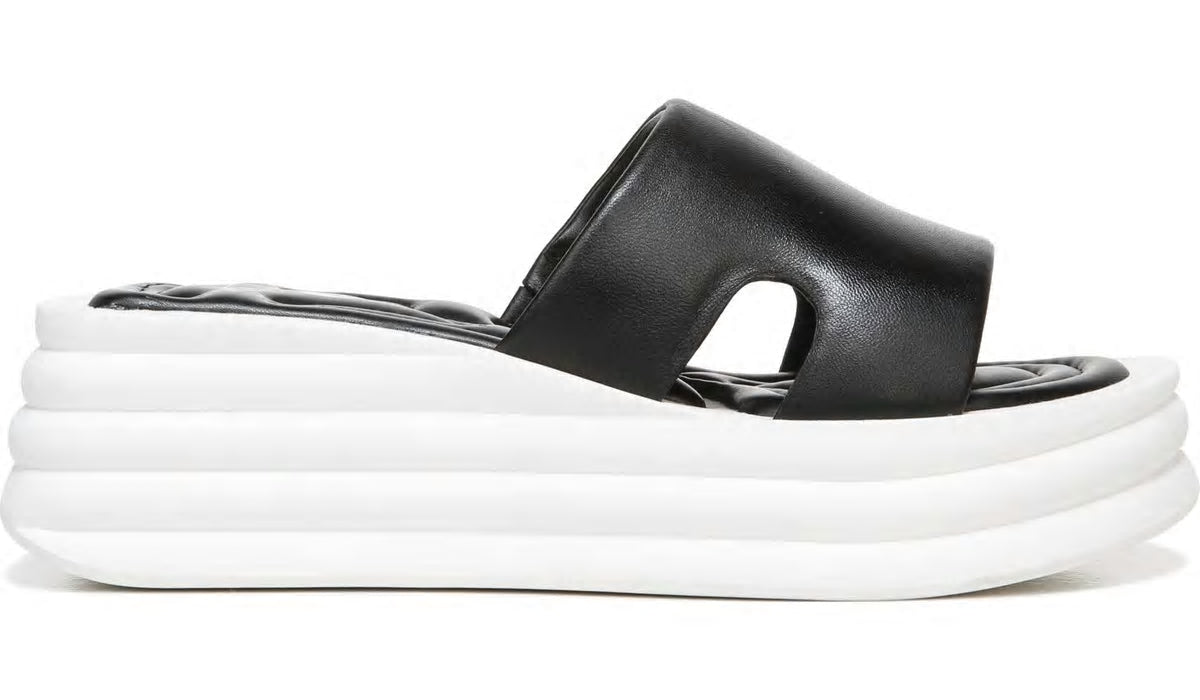 Franco Sarto Sarto Vina Platform Slide Sandal Black Leather