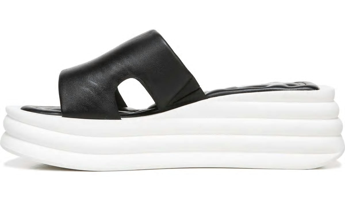 Franco Sarto Sarto Vina Platform Slide Sandal Black Leather