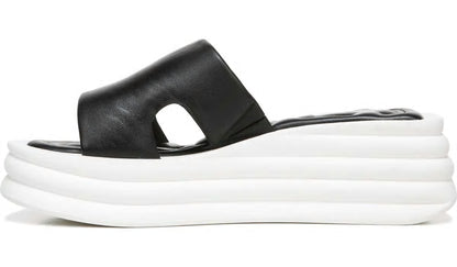 Franco Sarto Sarto Vina Platform Slide Sandal Black Leather