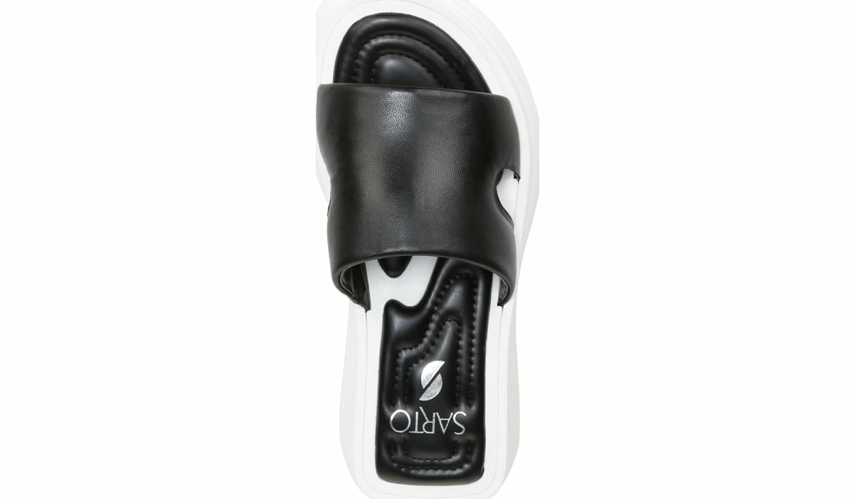 Franco Sarto Sarto Vina Platform Slide Sandal Black Leather