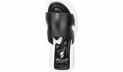 Franco Sarto Sarto Vina Platform Slide Sandal Black Leather