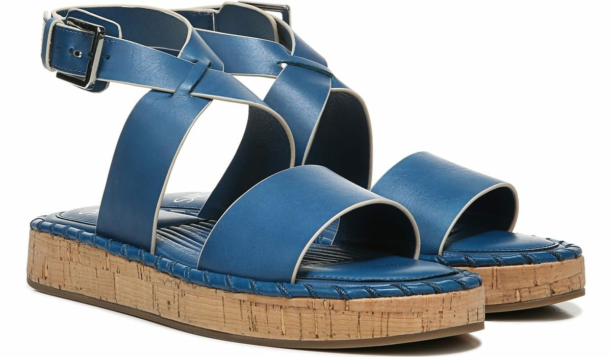 Franco Sarto Sarto Zarlo Platform Sandal Teal Leather