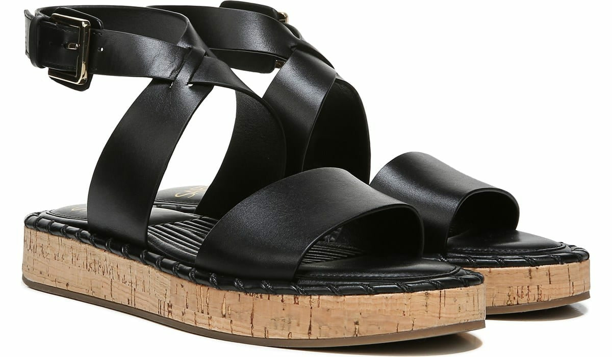 Franco Sarto Sarto Zarlo Platform Sandal Black Leather