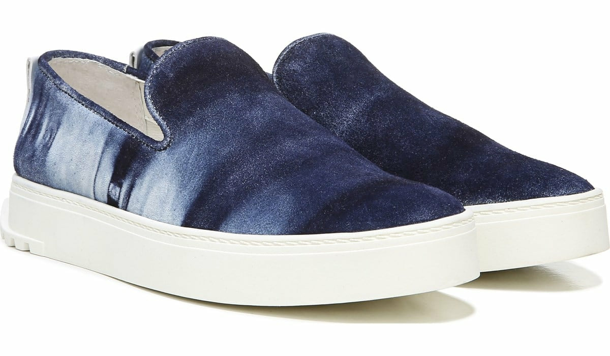 Franco Sarto Sarto Debra 3 Platform Slip On Sneaker Indigo Suede