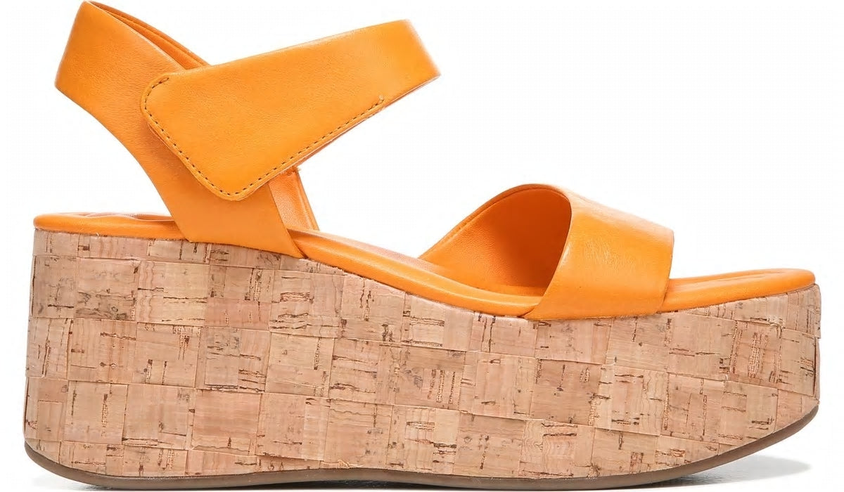 Franco Sarto Sarto Demi 2 Platform Wedge Sandal Orange Leather