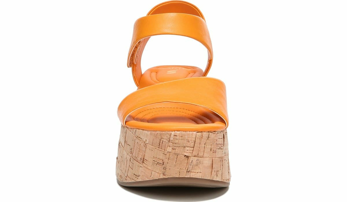 Franco Sarto Sarto Demi 2 Platform Wedge Sandal Orange Leather