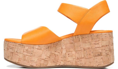 Franco Sarto Sarto Demi 2 Platform Wedge Sandal Orange Leather
