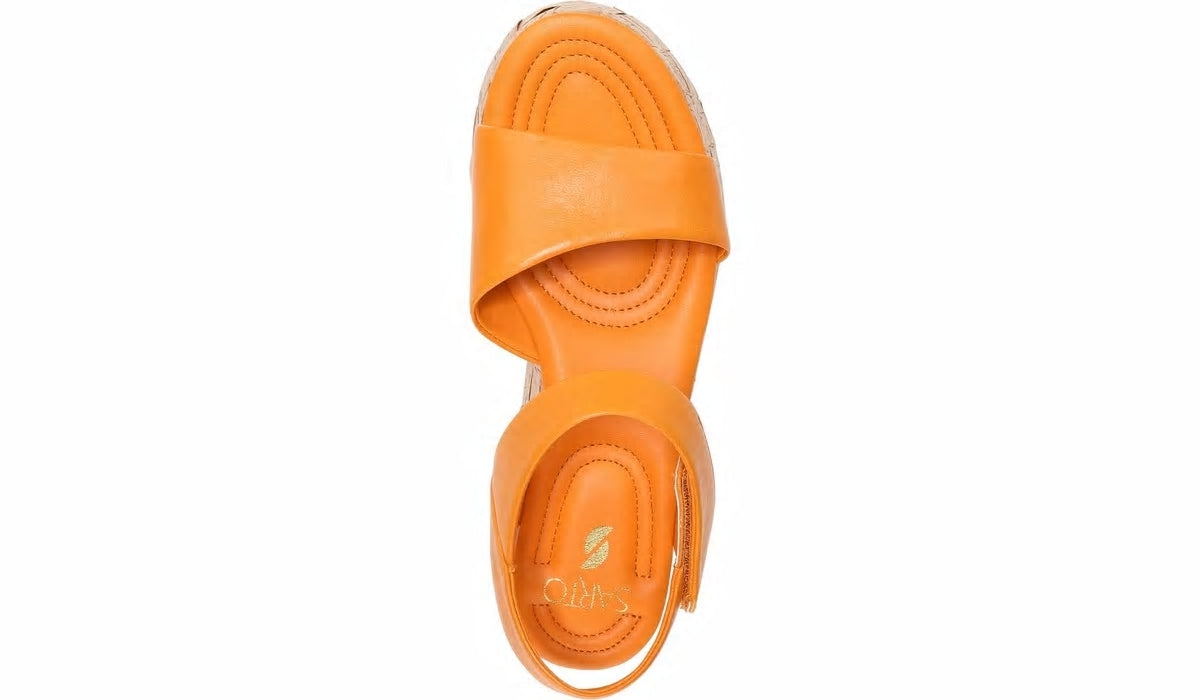 Franco Sarto Sarto Demi 2 Platform Wedge Sandal Orange Leather