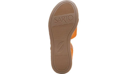 Franco Sarto Sarto Demi 2 Platform Wedge Sandal Orange Leather