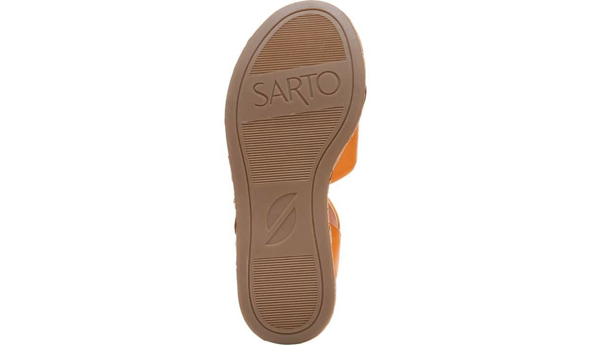 Franco Sarto Sarto Demi 2 Platform Wedge Sandal Orange Leather