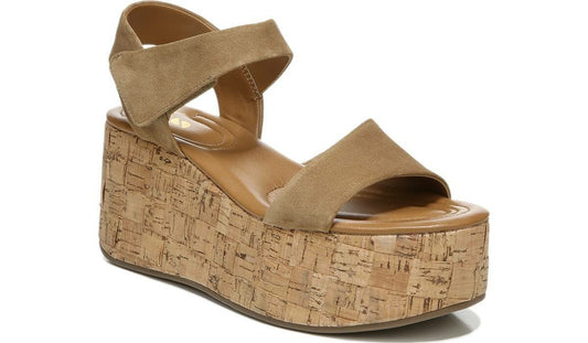 Franco Sarto Sarto Demi 2 Platform Wedge Sandal Toasted Barley Suede