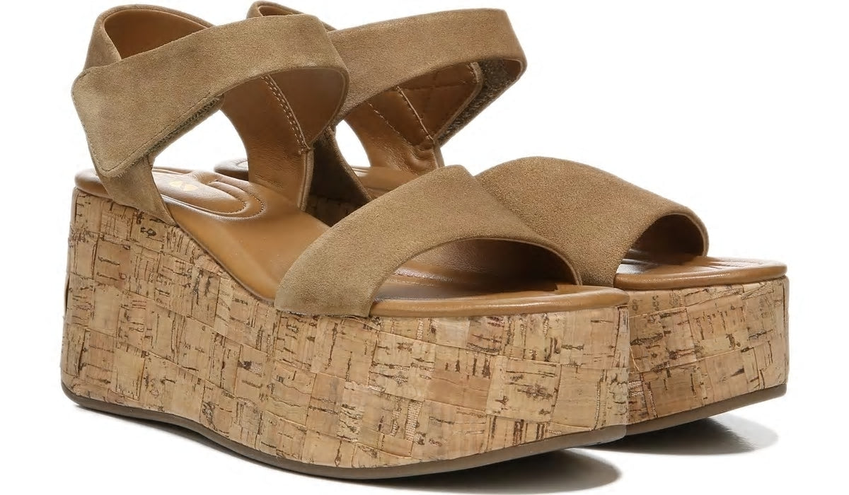 Franco Sarto Sarto Demi 2 Platform Wedge Sandal Toasted Barley Suede