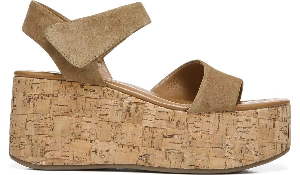 Franco Sarto Sarto Demi 2 Platform Wedge Sandal Toasted Barley Suede