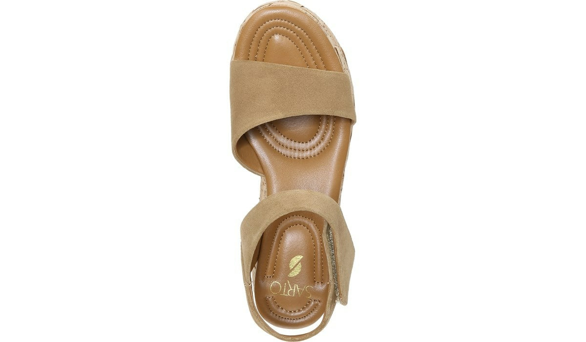 Franco Sarto Sarto Demi 2 Platform Wedge Sandal Toasted Barley Suede
