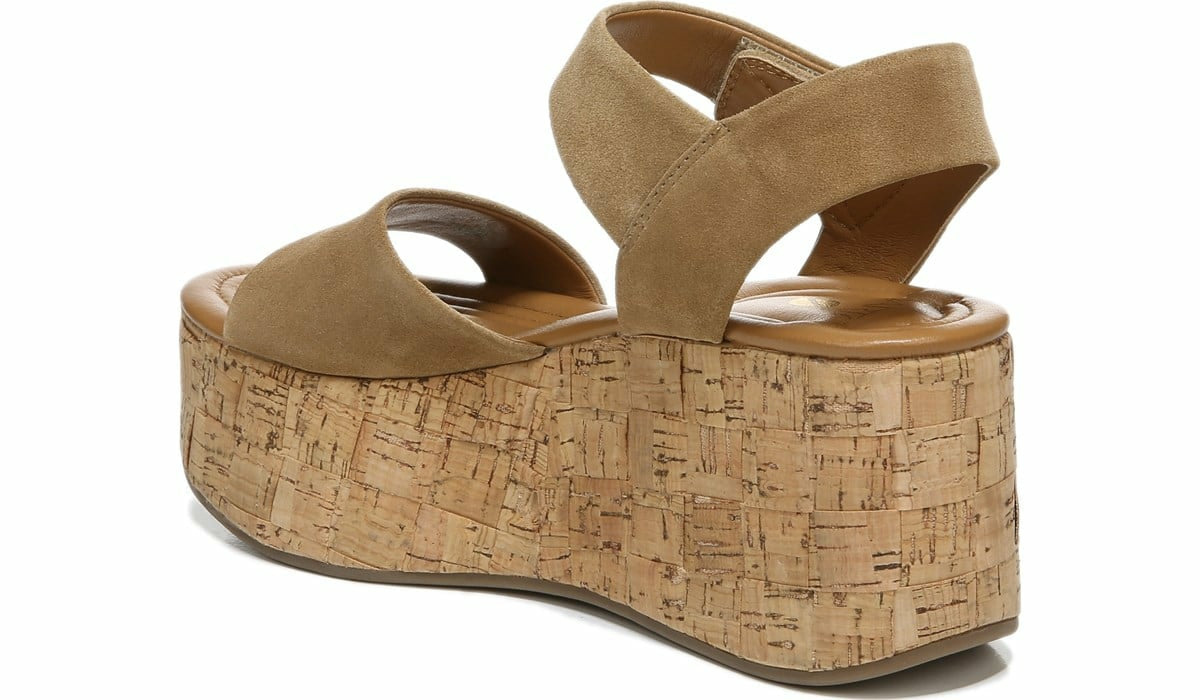 Franco Sarto Sarto Demi 2 Platform Wedge Sandal Toasted Barley Suede