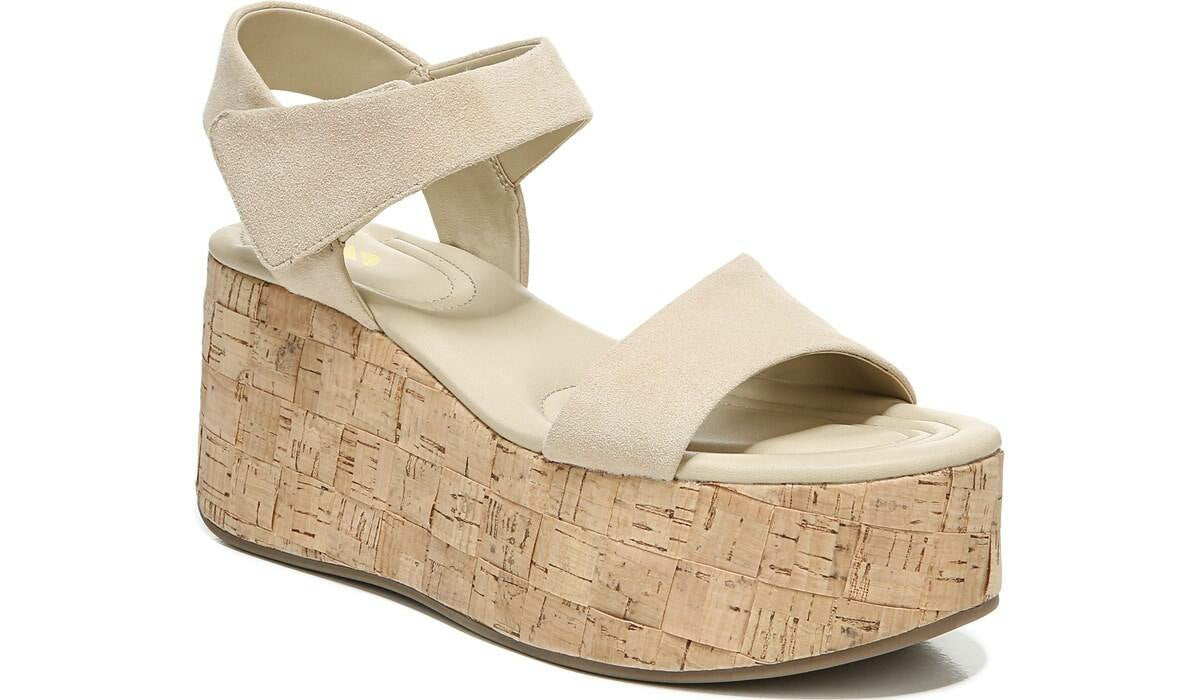Franco Sarto Sarto Demi 2 Platform Wedge Sandal Sand Suede