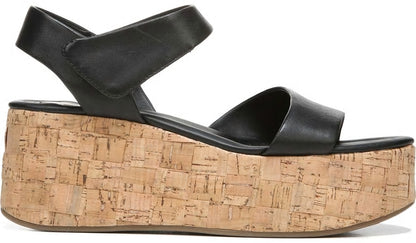 Franco Sarto Sarto Demi 2 Platform Wedge Sandal Black Leather