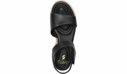 Franco Sarto Sarto Demi 2 Platform Wedge Sandal Black Leather