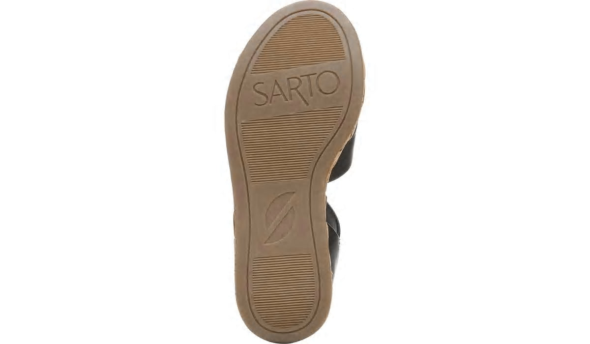 Franco Sarto Sarto Demi 2 Platform Wedge Sandal Black Leather