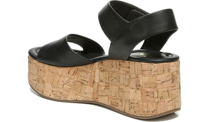 Franco Sarto Sarto Demi 2 Platform Wedge Sandal Black Leather