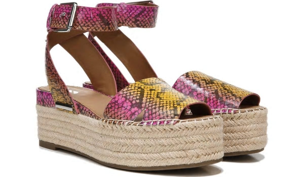 Franco Sarto Sarto Lexie 3 Espadrille Platform Sandal Multi Leather