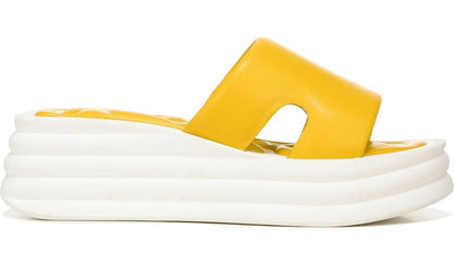 Franco Sarto Sarto Vina Platform Slide Sandal Yellow Leather