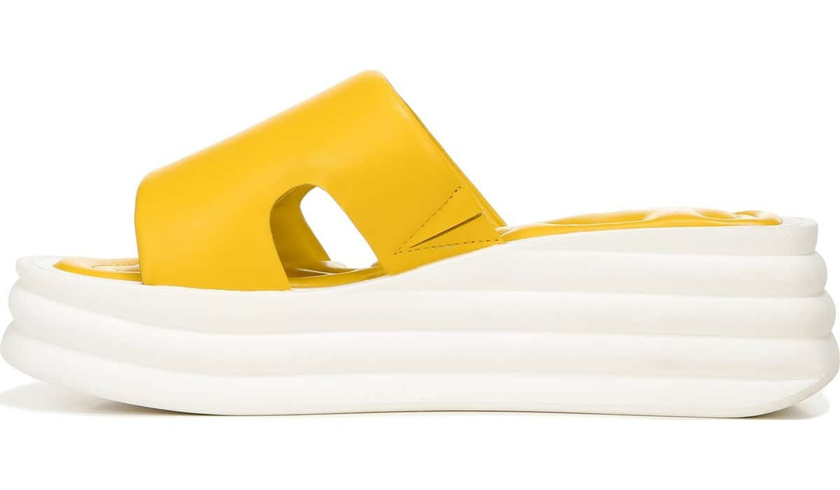 Franco Sarto Sarto Vina Platform Slide Sandal Yellow Leather