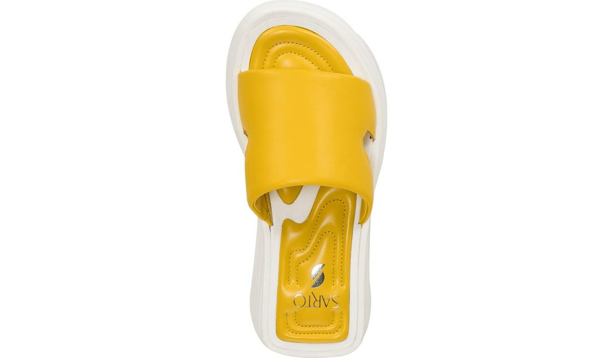 Franco Sarto Sarto Vina Platform Slide Sandal Yellow Leather
