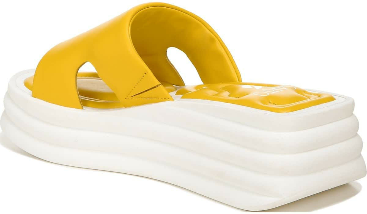 Franco Sarto Sarto Vina Platform Slide Sandal Yellow Leather