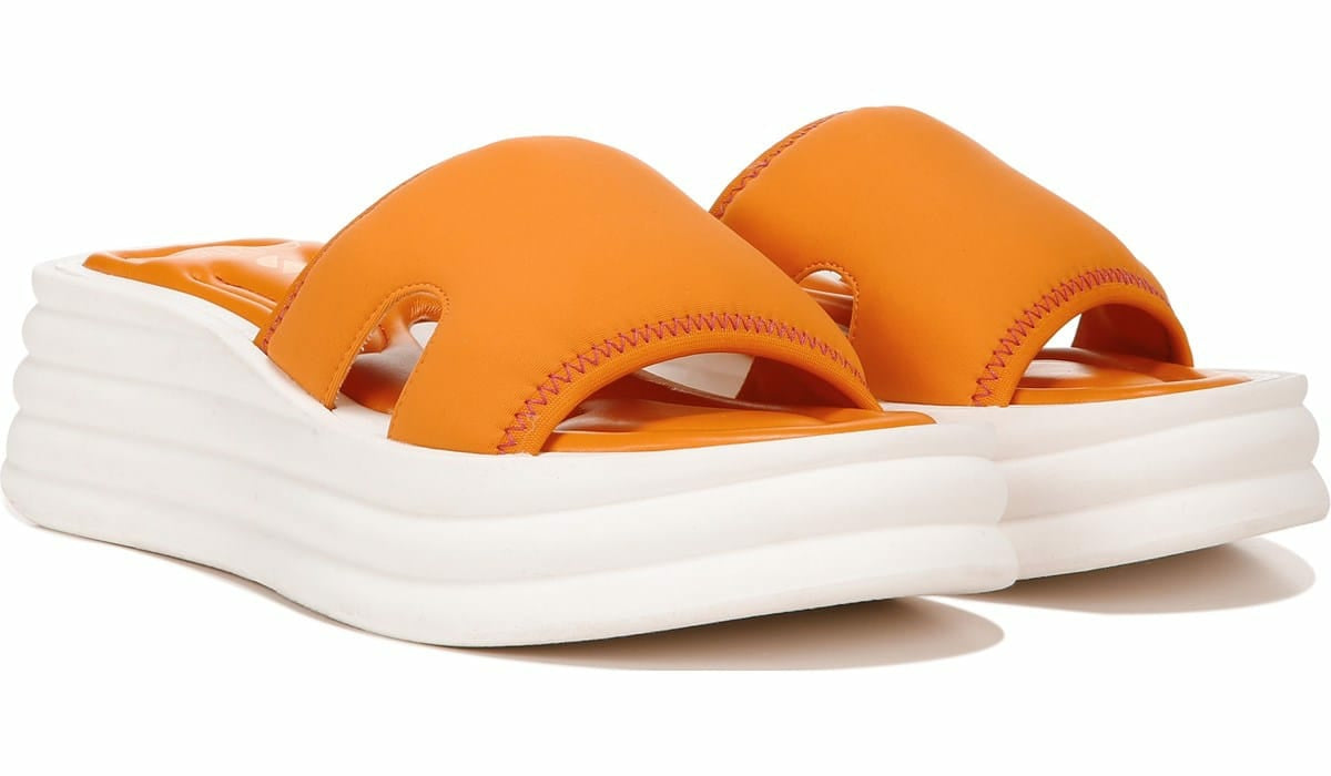 Franco Sarto Sarto Vina 2 Platform Slide Sandal Orange Fabric