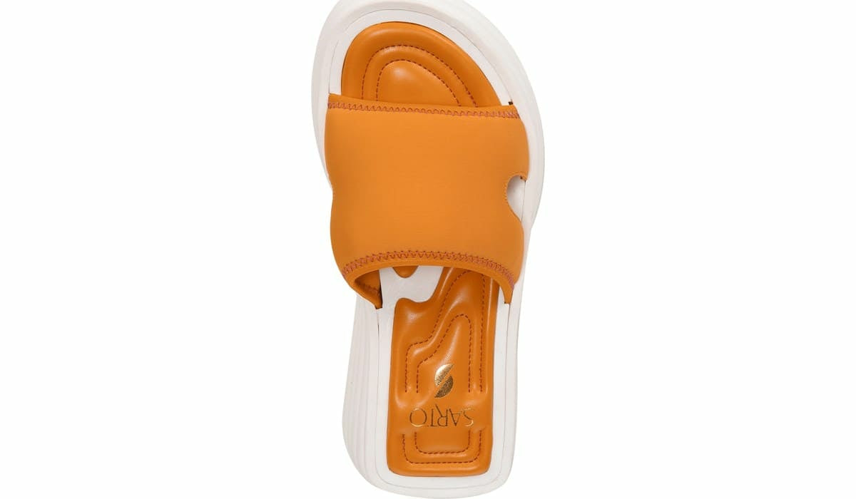 Franco Sarto Sarto Vina 2 Platform Slide Sandal Orange Fabric