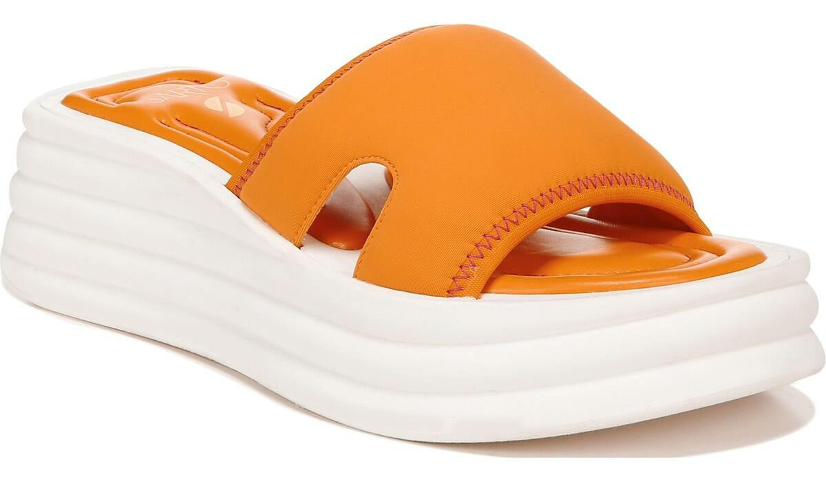 Franco Sarto Sarto Vina 2 Platform Slide Sandal Orange Fabric