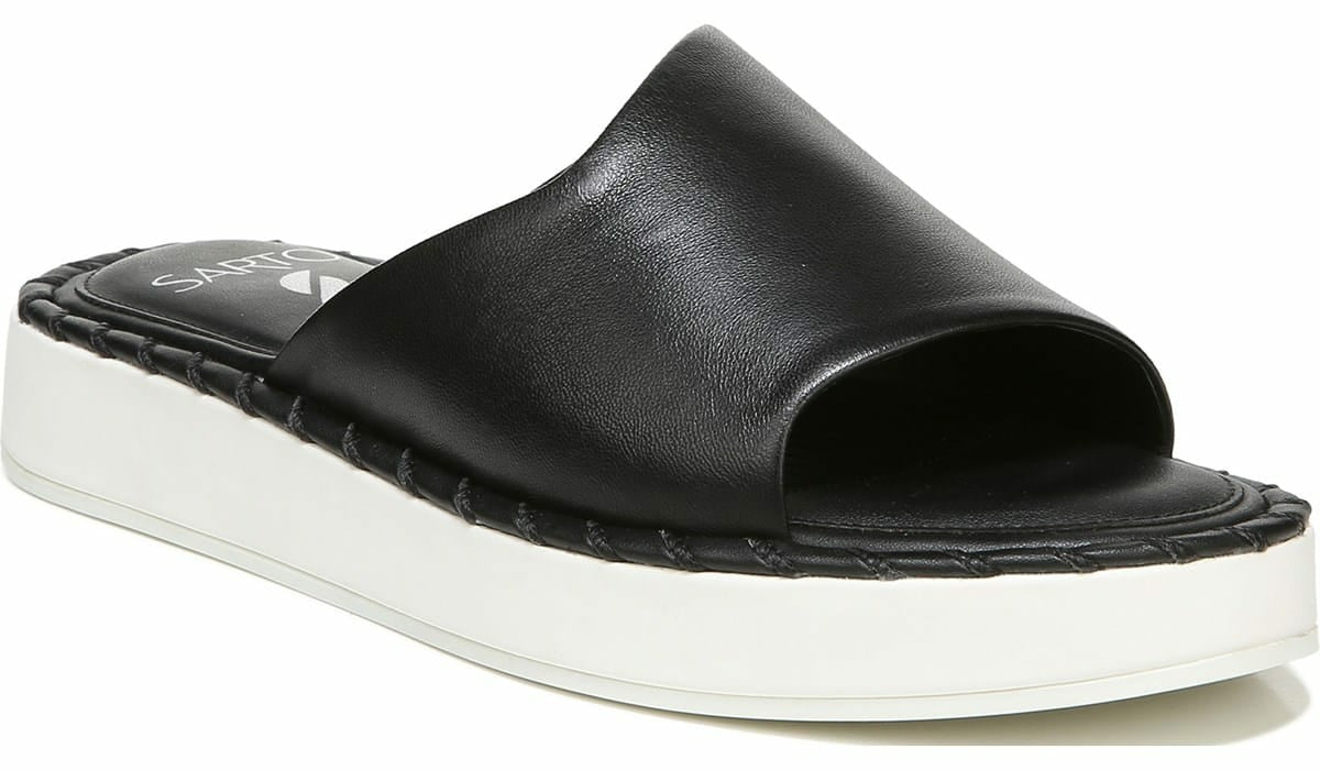 Franco Sarto Sarto Zoe Slide Sandal Black Leather