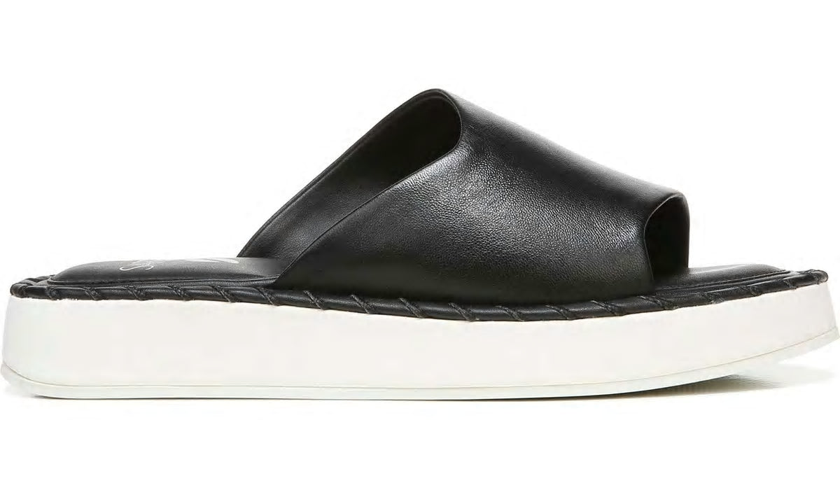 Franco Sarto Sarto Zoe Slide Sandal Black Leather