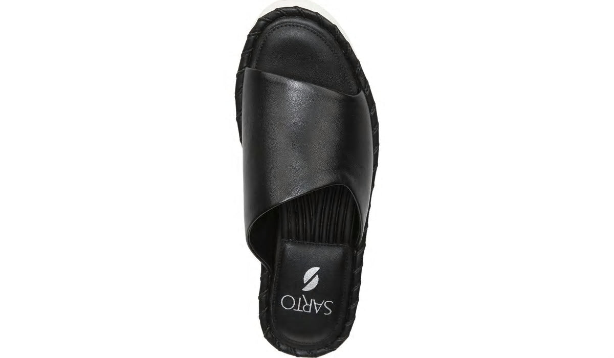 Franco Sarto Sarto Zoe Slide Sandal Black Leather