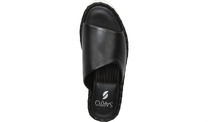 Franco Sarto Sarto Zoe Slide Sandal Black Leather