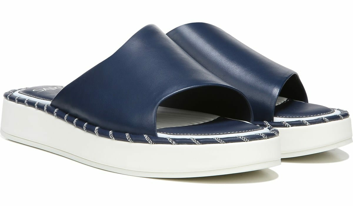 Franco Sarto Sarto Zoe Slide Sandal Navy Leather
