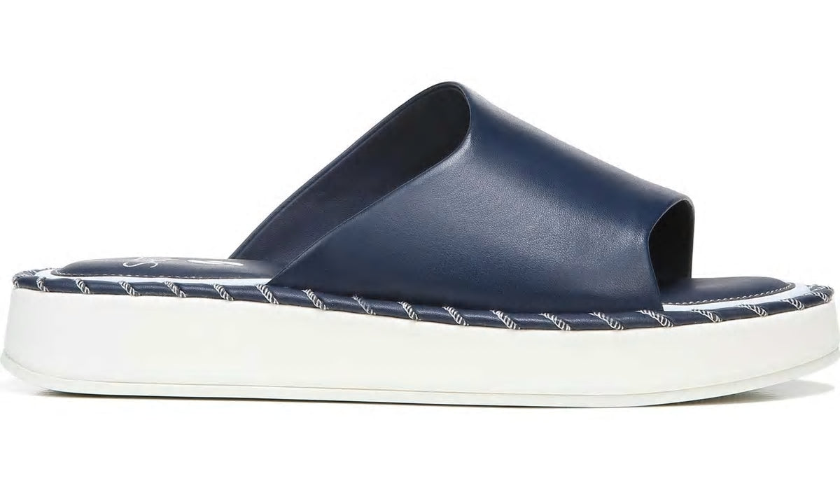 Franco Sarto Sarto Zoe Slide Sandal Navy Leather