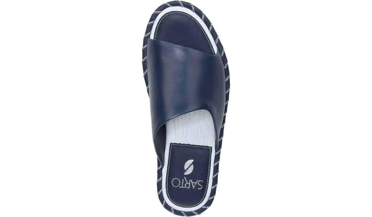 Franco Sarto Sarto Zoe Slide Sandal Navy Leather