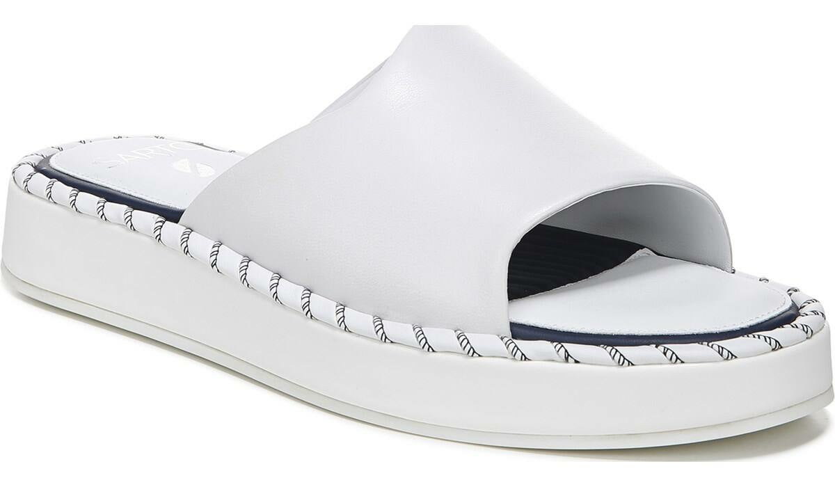 Franco Sarto Sarto Zoe Slide Sandal White Leather